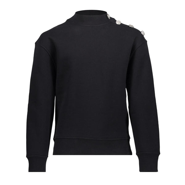 Meisjes Sweater buttons at shoulder van Geisha in de kleur Black in maat 176.