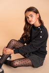 Meisjes Sweater buttons at shoulder van Geisha in de kleur Black in maat 176.