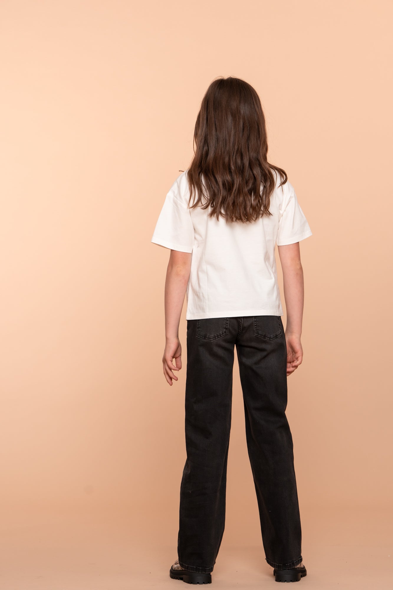 Meisjes T-shirt lovely van Geisha in de kleur Off-white/black in maat 176.