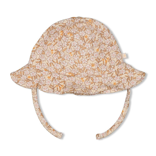 s Zonnehoed AOP - Flower Field van Feetje in de kleur Creme in maat 2.
