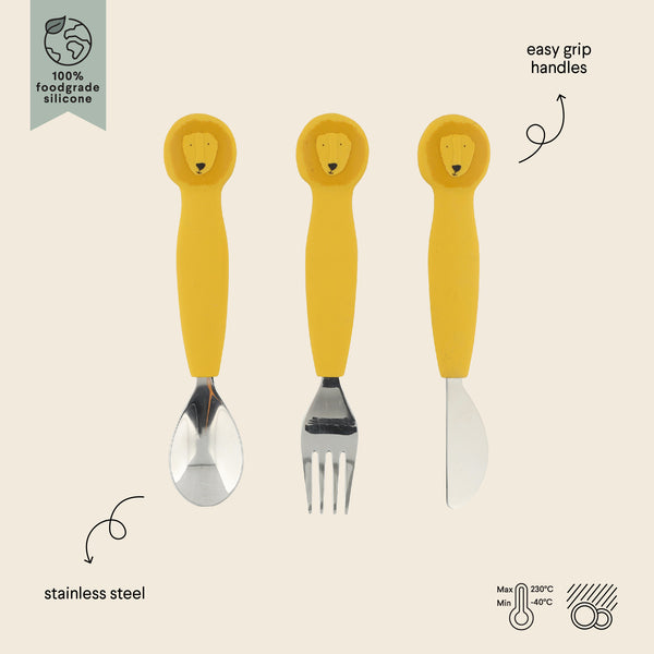 Trixie Silicone cutlery set 3-pack - Mr. Lion