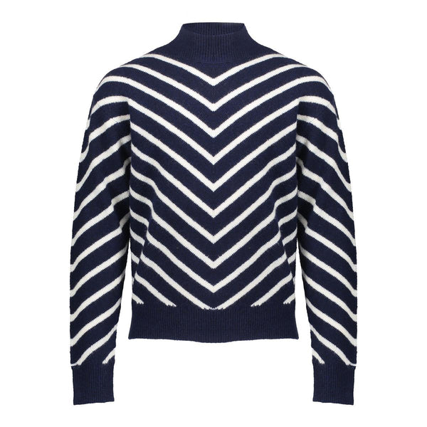 Meisjes Pullover stripes turtle van Geisha in de kleur Navy/off-white in maat 176.