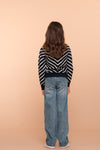 Meisjes Pullover stripes turtle van Geisha in de kleur Navy/off-white in maat 176.