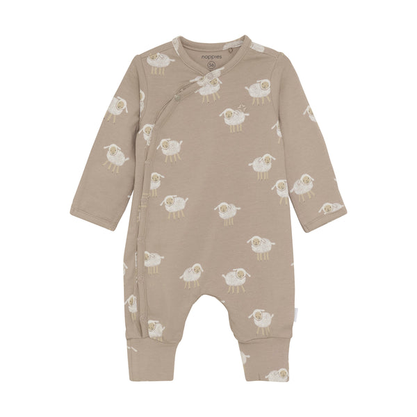Unisexs U Playsuit Soperton long sleev van Noppies in de kleur Sand in maat 68.