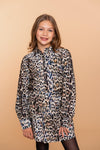 Meisjes Skirt leopard van  in de kleur Camel/blue/black in maat 176.