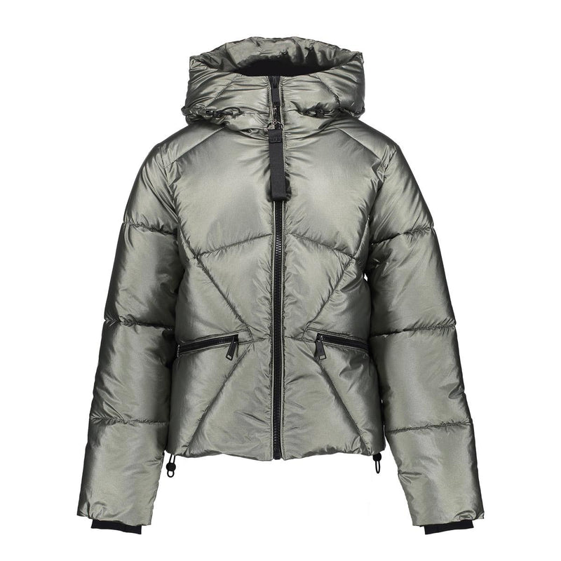 Meisjes Jacket metallic boxy van Geisha in de kleur Soft green metallic in maat 176.