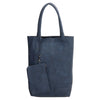 Zebra Natural bag kartel met drukknoop - Jeansblauw