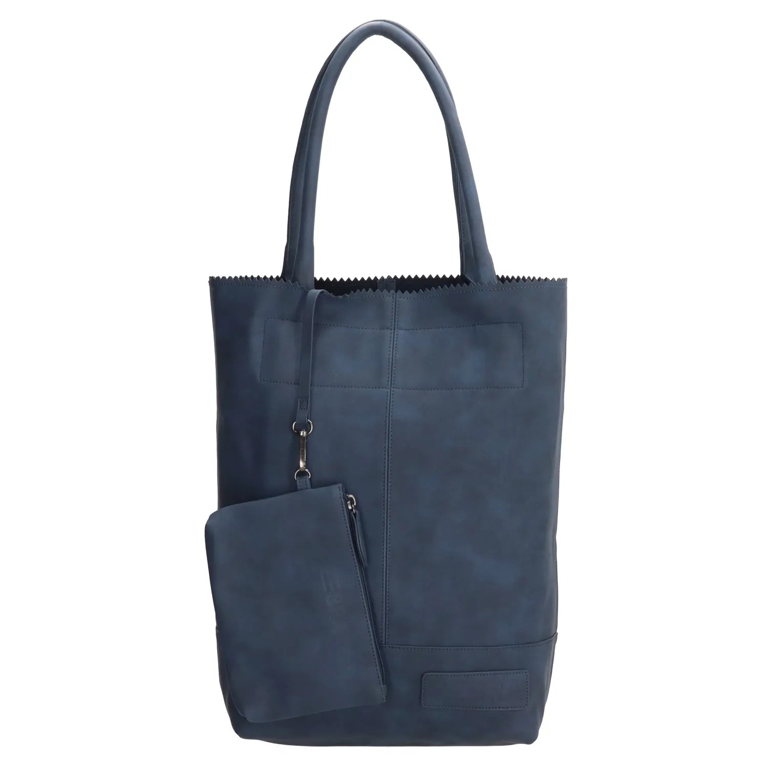 Zebra Natural bag kartel met drukknoop - Jeansblauw