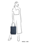 Zebra Natural bag kartel met drukknoop - Jeansblauw