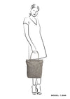 Zebra Natural bag kartel met rits - Mid Grey