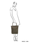 Zebra Natural bag kartel met rits - Legergroen