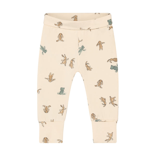 Jongens Pants slim fit AOP van Noppies in de kleur Buttercream in maat 62.