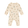 Jongens Playsuit AOP van Noppies in de kleur Buttercream in maat 62.