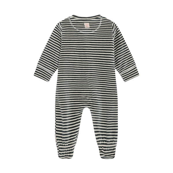 Jongens Playsuit stripe van Noppies in de kleur Balsam Green in maat 62.