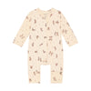 Meisjes Playsuit LS AOP van Noppies in de kleur Buttercream in maat 62.