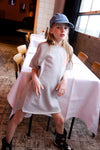 Meisjes Sweatdress van ALIX Mini in de kleur Soft Grey Melange in maat 158-164.