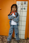 Meisjes Denim Jacket van ALIX Mini in de kleur Denim Blue in maat 158-164.