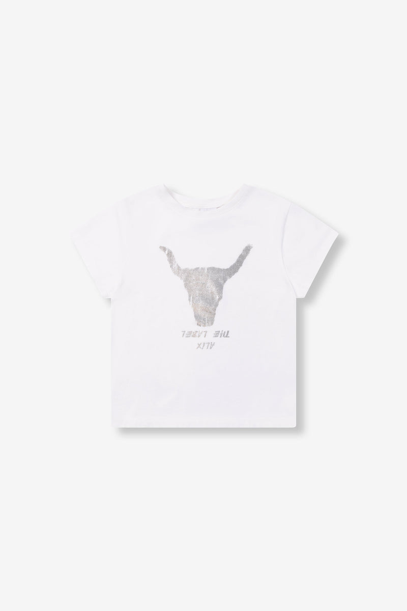 Meisjes T-Shirt van ALIX Mini in de kleur Soft White in maat 158-164.