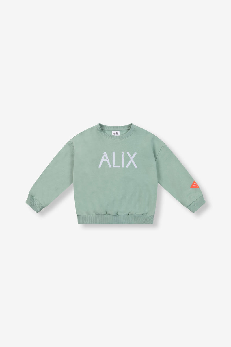 Meisjes Sweater van ALIX Mini in de kleur Soft Jade in maat 158-164.