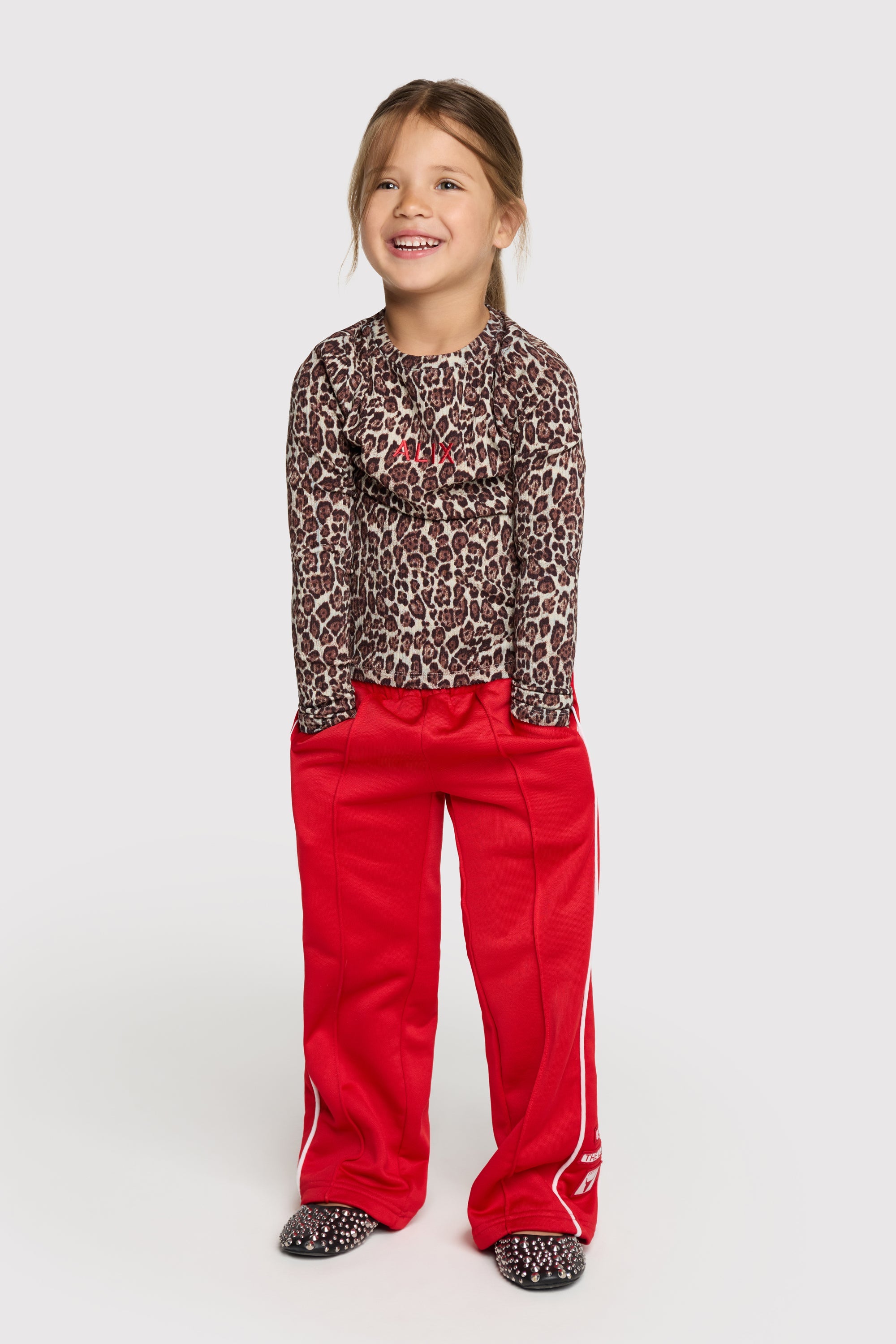 Meisjes Pants van ALIX Mini in de kleur Bright Red in maat 158-164.