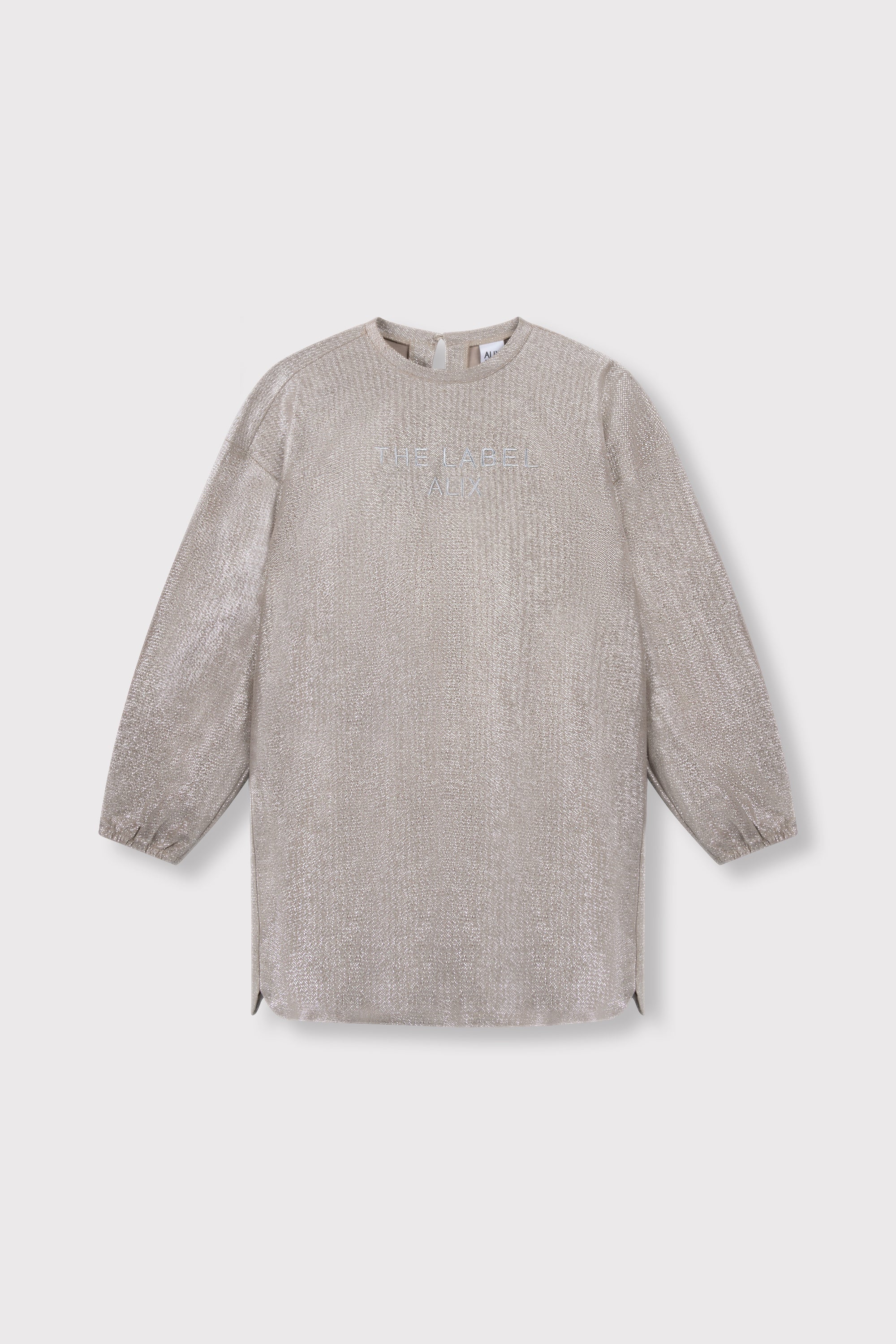 Meisjes Sweatdress van ALIX Mini in de kleur Silver in maat 134-140.