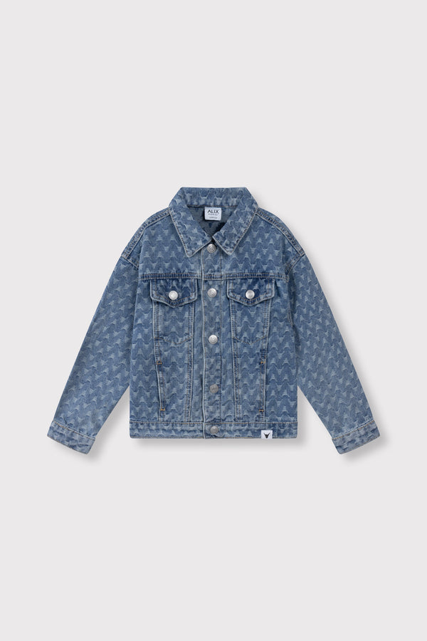 Meisjes Denim Jacket van ALIX Mini in de kleur Denim Blue in maat 158-164.