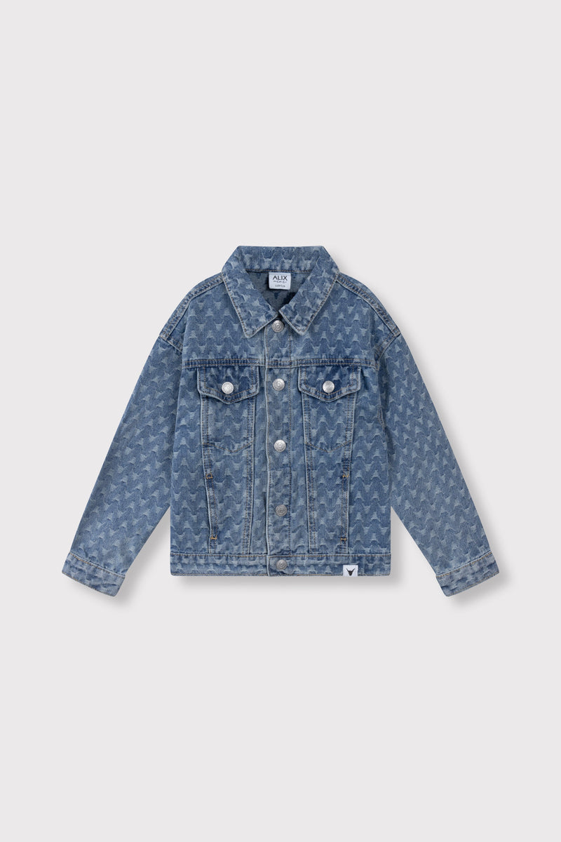 Meisjes Denim Jacket van ALIX Mini in de kleur Denim Blue in maat 158-164.