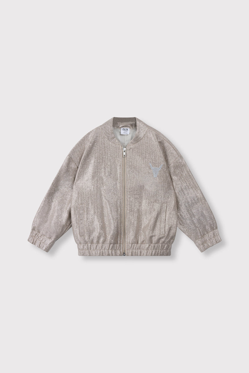 Meisjes Sweat Cardigan van ALIX Mini in de kleur Silver in maat 158-164.