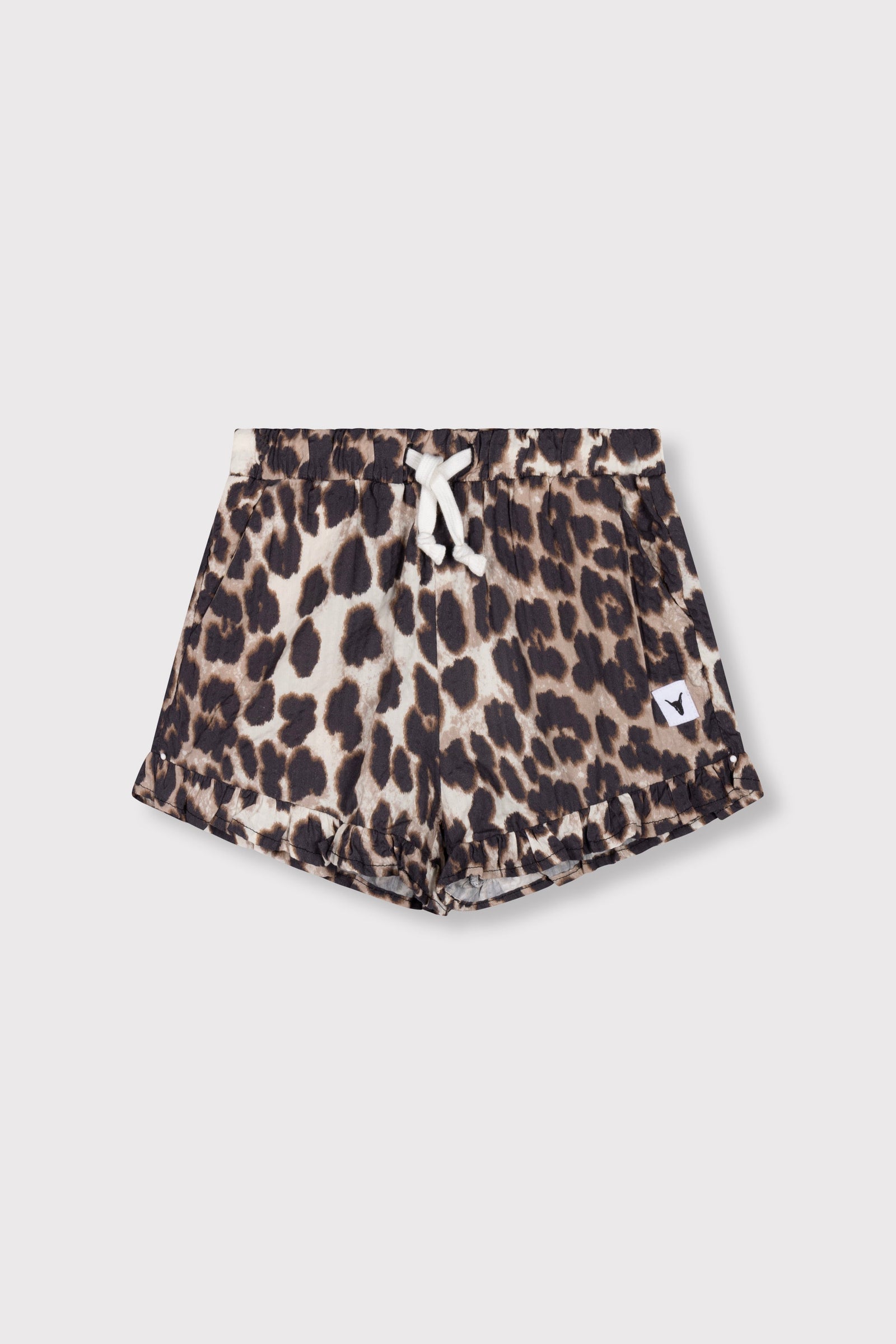ALIX Mini woven animal shorts with ruffles