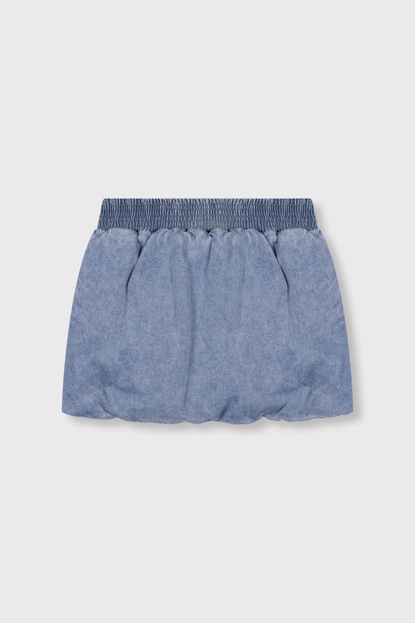ALIX Mini woven denim balloon skirt