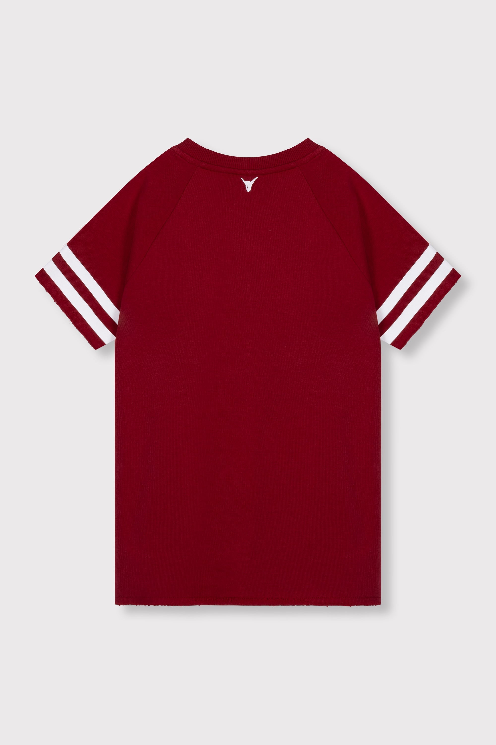 Meisjes knitted sporty sweat dress van ALIX Mini in de kleur cerise in maat 158-164.