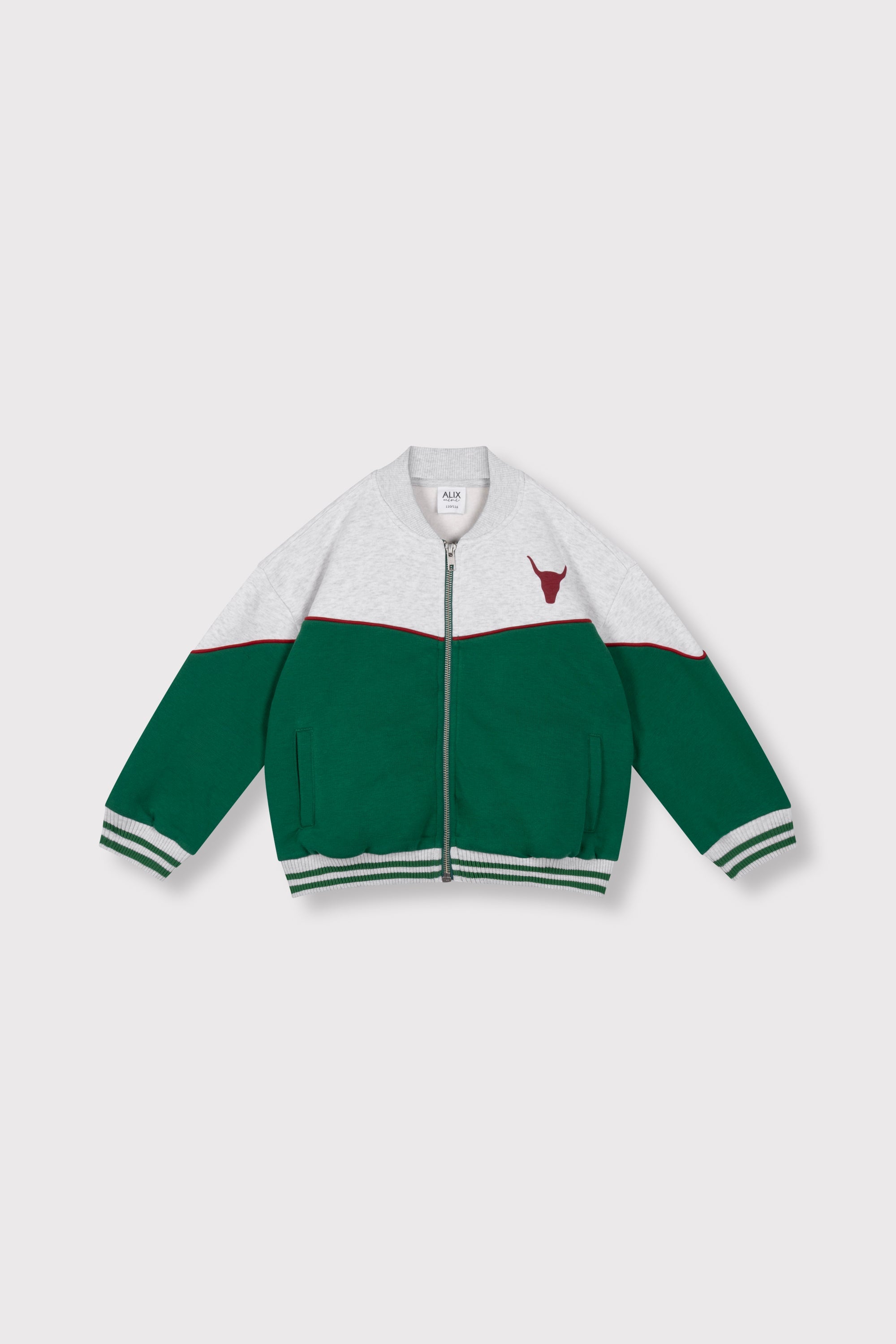 Meisjes knitted sporty jacket van ALIX Mini in de kleur green in maat 158-164.