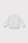 Meisjes knitted sporty sweater van ALIX Mini in de kleur super light grey melange in maat 158-164.