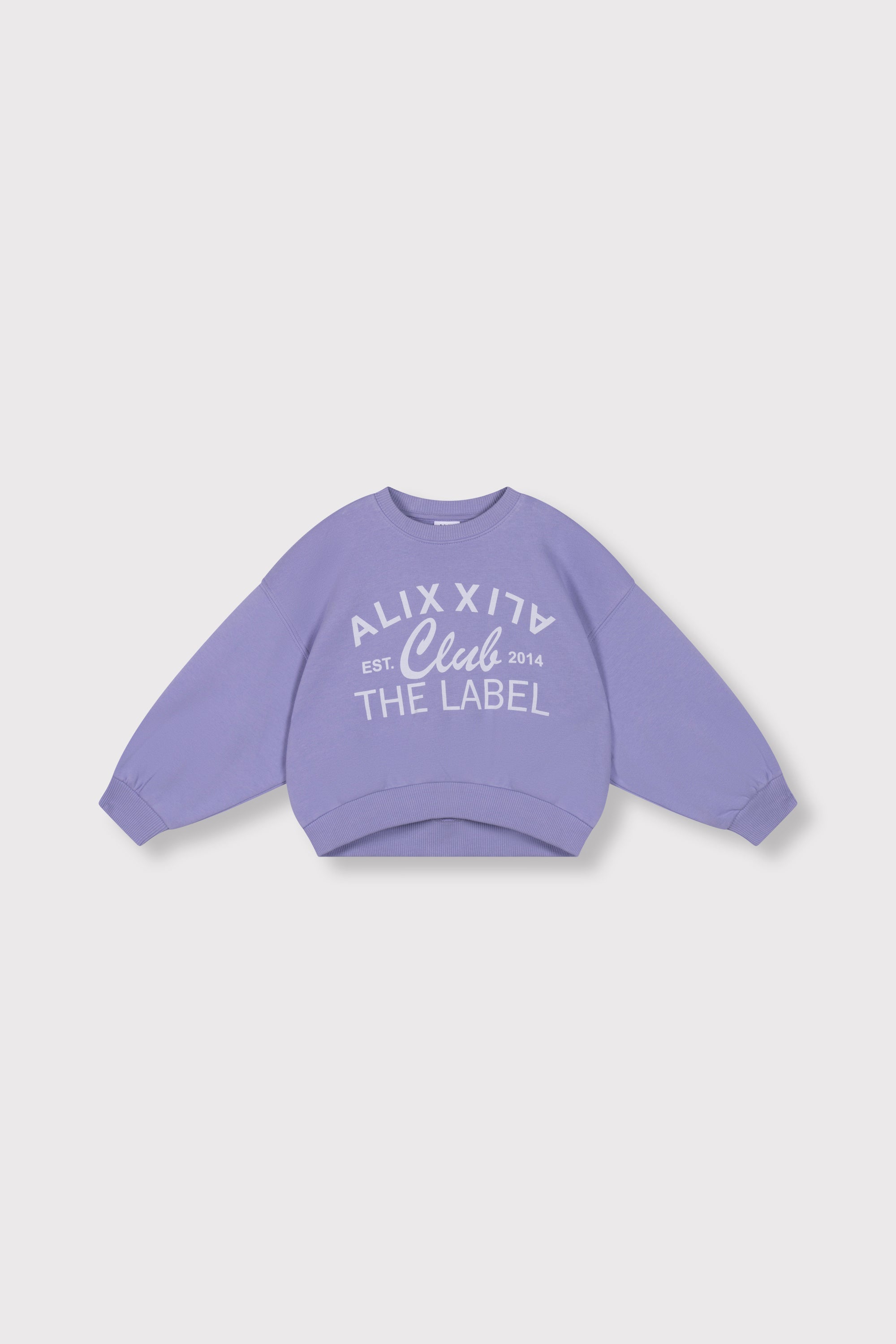 Meisjes knitted ALIX club print sweater van ALIX Mini in de kleur lilac in maat 158-164.