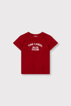 Meisjes knitted terry t-shirt van ALIX Mini in de kleur cerise in maat 158-164.