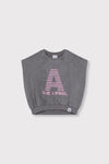 Meisjes knitted sleeveless sweat van ALIX Mini in de kleur charcoal grey in maat 158-164.