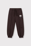 Meisjes Kids knitted pintuck pants van ALIX Mini in de kleur Warm Brown in maat 158-164.