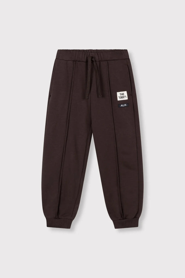 Meisjes Kids knitted pintuck pants van ALIX Mini in de kleur Warm Brown in maat 158-164.
