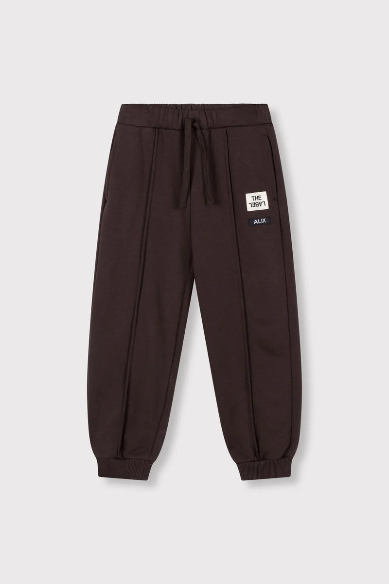 Meisjes Kids knitted pintuck pants van ALIX Mini in de kleur Warm Brown in maat 158-164.
