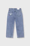Meisjes Kids woven flowy denim pants van ALIX Mini in de kleur Mid Denim Blue in maat 158-164.