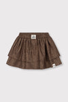 Meisjes Kids knitted shiny skirt van ALIX Mini in de kleur Warm Brown in maat 158-164.