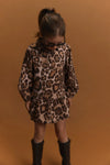 Meisjes Kids woven jaguar dress van ALIX Mini in de kleur Animal in maat 146-152.