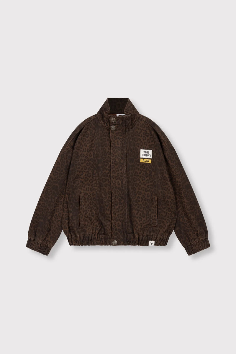 Meisjes Kids woven leopard jacket van ALIX Mini in de kleur Animal in maat 158-164.