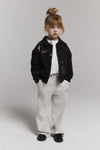 Meisjes Kids knitted patches jacket van ALIX Mini in de kleur Black in maat 158-164.