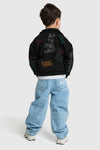 Meisjes Kids knitted patches jacket van ALIX Mini in de kleur Black in maat 158-164.