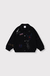 Meisjes Kids knitted patches jacket van ALIX Mini in de kleur Black in maat 158-164.