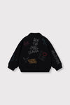 Meisjes Kids knitted patches jacket van ALIX Mini in de kleur Black in maat 158-164.
