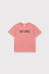 Meisjes Kids knitted The label T-shirt van ALIX Mini in de kleur Bright Coral in maat 158-164.