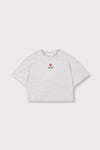 Meisjes Kids knitted batwing T-shirt van ALIX Mini in de kleur Light Grey Melange in maat 158-164.