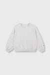 Meisjes Kids knitted batwing sweater van ALIX Mini in de kleur Light Grey Melange in maat 158-164.